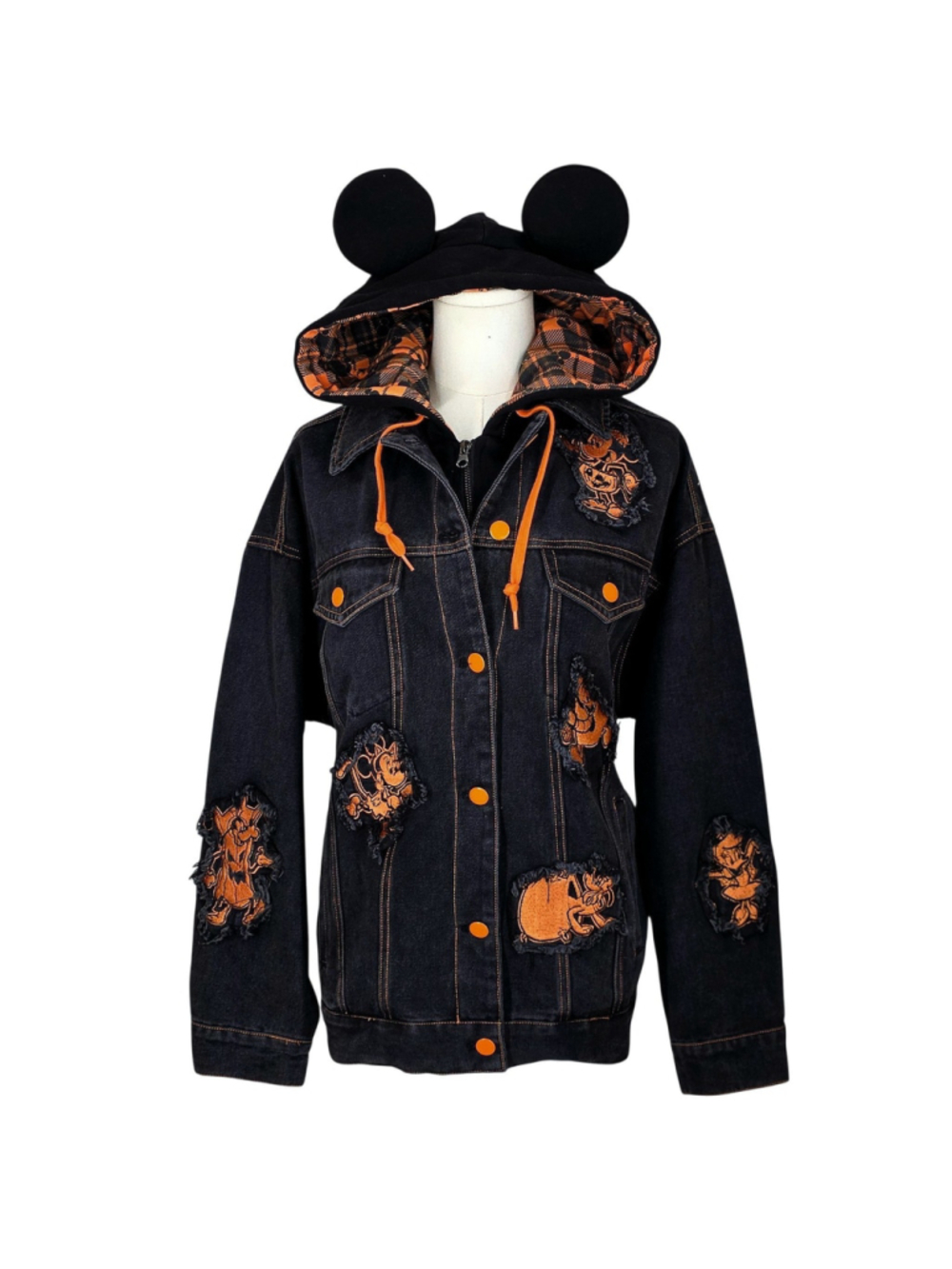 Her Universe Disney Mickey Friends Halloween Denim Hooded Jacket S/M